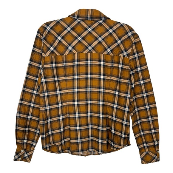 Veronica Beard Sz 10 Barnette Plaid Flannel Pearl Snap Button Down Shirt Gold - Picture 3 of 11